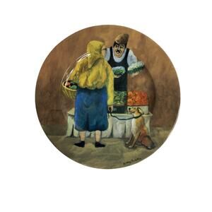 Guy Buffet Tuscan Storefronts Salad Plate Farmer Produce 8 Inch